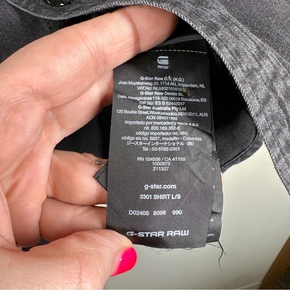 G Star Raw Marine Slim Shirt in Washed Black L - Picture 7 of 11